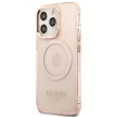 Guess GUHMP13LHTCMP iPhone 13 Pro/13 6.1" hátlap, tok Gold Outline Translucent MagSafe, rózsaszín
