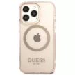 Guess GUHMP13LHTCMP iPhone 13 Pro/13 6.1" hátlap, tok Gold Outline Translucent MagSafe, rózsaszín