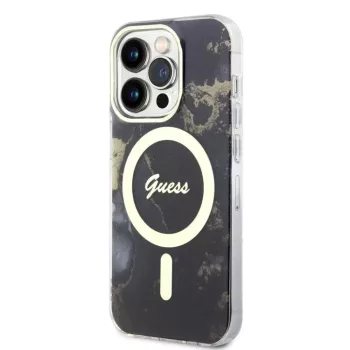   Guess iPhone 13 Pro Marble IML MagSafe (GUHMP13LHTMRSK) MagSafe hátlap, tok, fekete