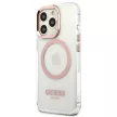 Guess GUHMP13LHTRMP Metal Outline MagSafe iPhone 13 Pro/13 6,1", tok, rózsaszín