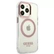 Guess GUHMP13LHTRMP Metal Outline MagSafe iPhone 13 Pro/13 6,1", tok, rózsaszín