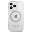 Guess Metal Outline MagSafe hátlap, tok iPhone 13 Pro/iPhone 13, ezüst