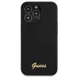 Guess GUHMP13LLSLMGBK iPhone 13 Pro/13 6.1" hátlap, tok Silicone Script Gold Logo MagSafe, fekete