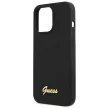 Guess GUHMP13LLSLMGBK iPhone 13 Pro/13 6.1" hátlap, tok Silicone Script Gold Logo MagSafe, fekete