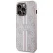 Guess GUHMP13LP4RPSP iPhone 13 Pro/13 6.1" hátlap, tok 4G Printed Stripes MagSafe, rózsaszín