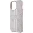 Guess GUHMP13LP4RPSP iPhone 13 Pro/13 6.1" hátlap, tok 4G Printed Stripes MagSafe, rózsaszín
