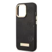 Guess GUHMP13LSAPSTK iPhone 13 Pro/13 6.1" hátlap, tok Peony Logo Plate MagSafe, fekete