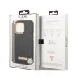Guess GUHMP13LSAPSTK iPhone 13 Pro/13 6.1" hátlap, tok Peony Logo Plate MagSafe, fekete