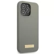 Guess GUHMP13LSPLG Silicone Logo Plate MagSafe iPhone 13/13 Pro 6.1", hátlap, tok, szürke
