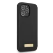 Guess GUHMP13LSPLK iPhone 13 Pro/13 6.1" hátlap, tok Silicone Logo Plate MagSafe, fekete