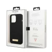 Guess GUHMP13LSPLK iPhone 13 Pro/13 6.1" hátlap, tok Silicone Logo Plate MagSafe, fekete