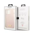 Guess GUHMP13LSPLP iPhone 13 Pro/13 6.1" hátlap, tok Silicone Logo Plate MagSafe, rózsaszín