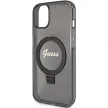 Guess GUHMP13MHRSGSK Ring Stand Script Glitter MagSafe iPhone 13 6.1" hátlap, tok, fekete