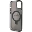 Guess GUHMP13MHRSGSK Ring Stand Script Glitter MagSafe iPhone 13 6.1" hátlap, tok, fekete