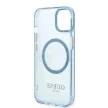 Guess Gold Outline Translucent MagSafe hátlap, tok iPhone 13, kék