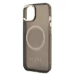 Guess Gold Outline Translucent MagSafe hátlap, tok iPhone 13, fekete
