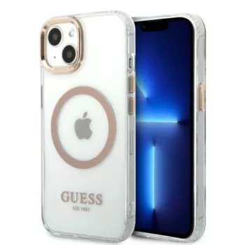   Guess GUHMP13MHTRMD iPhone 13 6.1 " hátlap, tok Metal Outline Magsafe, arany