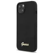 Guess GUHMP13MLSLMGBK iPhone 13 6.1" hátlap, tok Silicone Script Gold Logo Magsafe, fekete