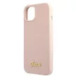 Guess GUHMP13MLSLMGLP iPhone 13 6.1" hátlap, tok Silicone Script Gold Logo Magsafe, rózsaszín