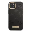 Guess GUHMP13MSAPSTK iPhone 13 6.1" hátlap, tok Peony Logo Plate MagSafe, fekete