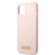 Guess GUHMP13SSBPLP Silicone Logo Plate MagSafe iPhone 13 mini 5.4", hátlap, tok, rózsaszín