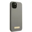 Guess GUHMP13SSPLG Silicone Logo Plate MagSafe iPhone 13 mini 5.4", hátlap, tok, szürke