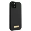 Guess GUHMP13SSPLK Silicone Logo Plate MagSafe iPhone 13 mini 5,4", hátlap, tok, fekete