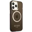 Guess Gold Outline Translucent MagSafe hátlap, tok iPhone 13 Pro Max, fekete
