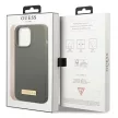 Guess GUHMP13XSPLG iPhone 13 Pro Max 6.7" hátlap, tok Silicone Logo Plate MagSafe, szürke