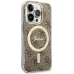 Guess GUHMP14LH4STW iPhone 14 Pro 6.1" hátlap, tok 4G MagSafe, barna