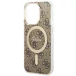 Guess GUHMP14LH4STW iPhone 14 Pro 6.1" hátlap, tok 4G MagSafe, barna