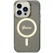 Guess GUHMP14LHCMCGK Glitter Gold MagSafe iPhone 14 Pro 6.1", hátlap, tok, fekete