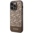 Guess GUHMP14LHGCFSEW iPhone 14 Pro 6.1" hátlap, tok GCube Stripes MagSafe, barna