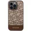 Guess GUHMP14LHGCFSEW iPhone 14 Pro 6.1" hátlap, tok GCube Stripes MagSafe, barna