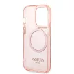 Guess GUHMP14LHTCMP iPhone 14 Pro 6.1" hátlap, tok Gold Outline Translucent MagSafe, rózsaszín