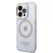 Guess GUHMP14LHTCMU iPhone 14 Pro 6.1" hátlap, tok Gold Outline Translucent MagSafe, lila