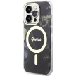Guess GUHMP14LHTMRSK iPhone 14 Pro 6.1" hátlap, tok Golden Marble MagSafe, fekete