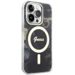 Guess GUHMP14LHTMRSK iPhone 14 Pro 6.1" hátlap, tok Golden Marble MagSafe, fekete