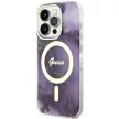 Guess GUHMP14LHTMRSU iPhone 14 Pro 6.1" hátlap, tok Golden Marble MagSafe, lila