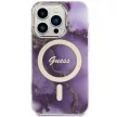 Guess GUHMP14LHTMRSU iPhone 14 Pro 6.1" hátlap, tok Golden Marble MagSafe, lila