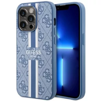   Guess GUHMP14LP4RPSB iPhone 14 Pro 6.1" hátlap, tok 4G Printed Stripes MagSafe, kék