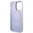 Guess GUHMP14LSBPLU iPhone 14 Pro 6.1" hátlap, tok Silicone Logo Plate MagSafe, lila