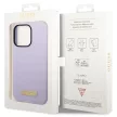 Guess GUHMP14LSBPLU iPhone 14 Pro 6.1" hátlap, tok Silicone Logo Plate MagSafe, lila