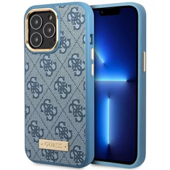   Guess GUHMP14LU4GPRB iPhone 14 Pro 6.1" hátlap, tok 4G Logo Plate MagSafe, kék