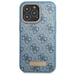 Guess GUHMP14LU4GPRB iPhone 14 Pro 6.1" hátlap, tok 4G Logo Plate MagSafe, kék