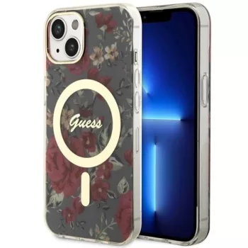   Guess GUHMP14MHCFWWSA Flower MagSafe iPhone 14 Plus/15 Plus 6.7" tok, szürke