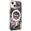 Guess GUHMP14MHCFWSK Flower MagSafe iPhone 14 Plus/15 Plus 6.7", hátlap, tok, fekete