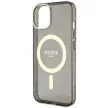 Guess GUHMP14MHCMCGK iPhone 14 Plus 6.7" hátlap, tok Glitter Gold MagSafe, fekete