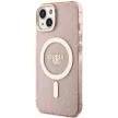 Guess GUHMP14MHCMCGP iPhone 14 Plus 6.7" hátlap, tok Glitter Gold MagSafe, rózsaszín