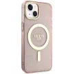 Guess GUHMP14MHCMCGP iPhone 14 Plus 6.7" hátlap, tok Glitter Gold MagSafe, rózsaszín